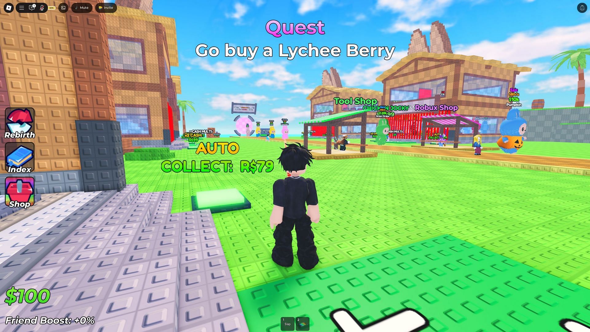 Gameplay screenshot of the spawn point in Steal a Labubu (Image via Roblox)